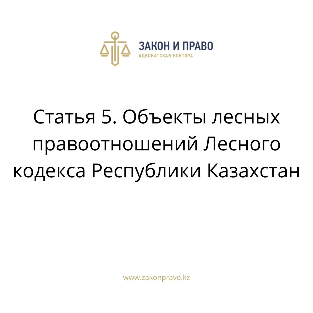 Статья 5. Объекты лесных правоотношений Лесного кодекса Республики Казахстан